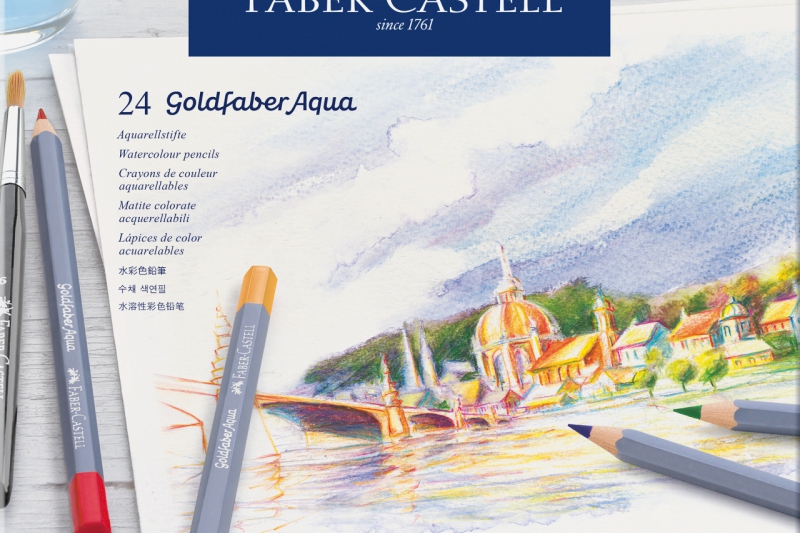 FABER CASTELL - Crayon ART GRIP Aquarelle boîte métal 24 pièces.