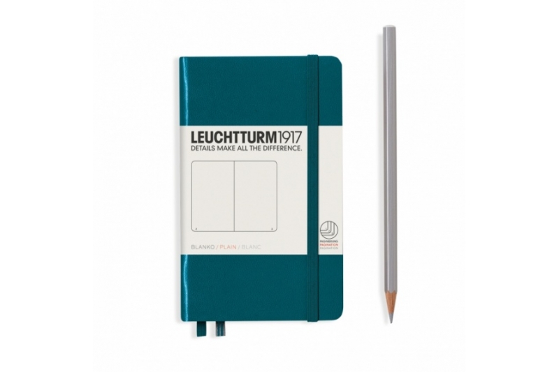 Carnet rigide - 90 x 150 - 185 pages blanches - pacific green