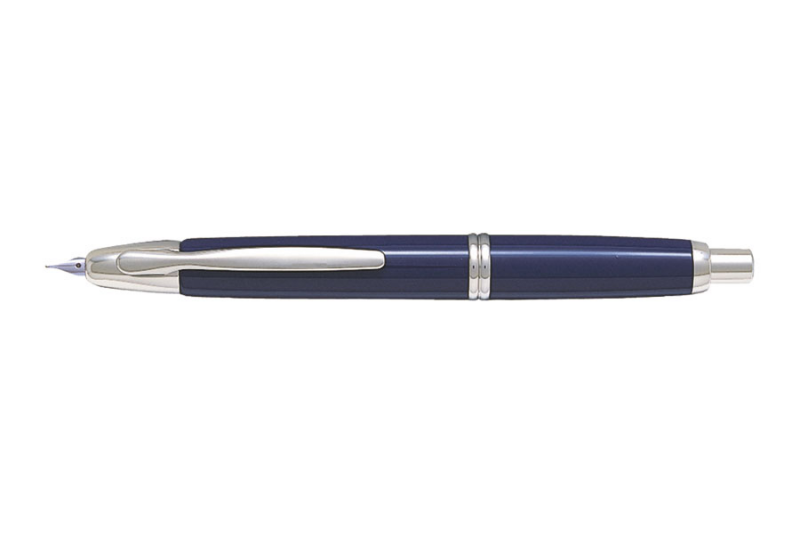 PILOT - Stylo-plume CAPLESS bleu laqué attribut rhodié - plume medium.