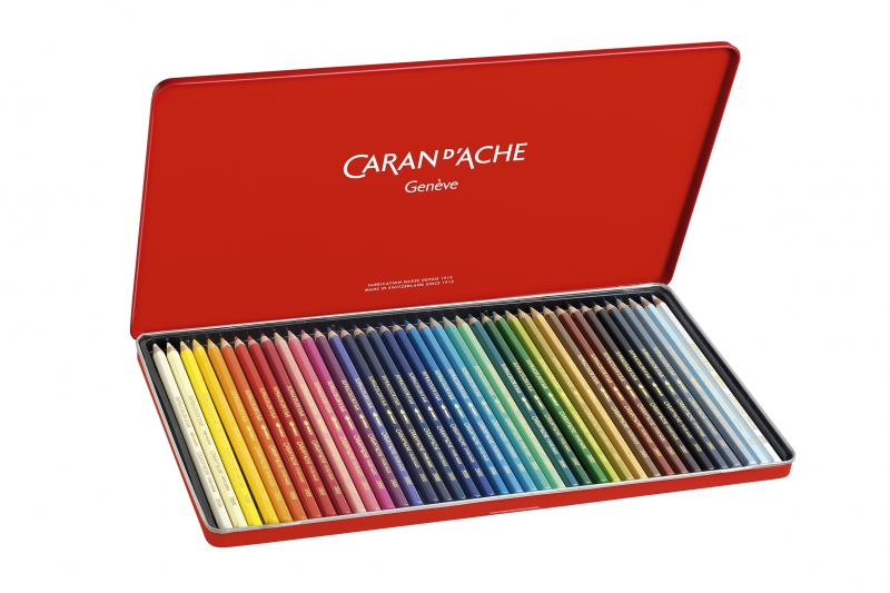 Boite métal de 40 crayons de couleurs aquarellables SUPRACOLOR.