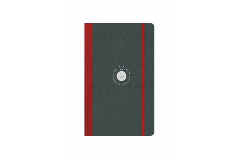 FLEXBOOK - Carnet  192 pages lignées - dos & élastique rouge