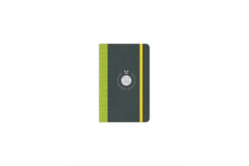 FLEXBOOK - Carnet  192 pages lignées - dos & élastique vert anis