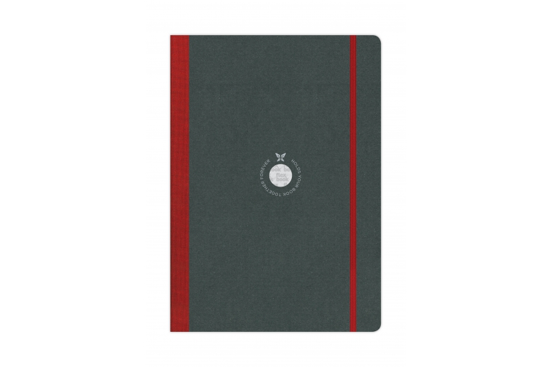 FLEXBOOK - Carnet  192 pages lignées - dos & élastique rouge
