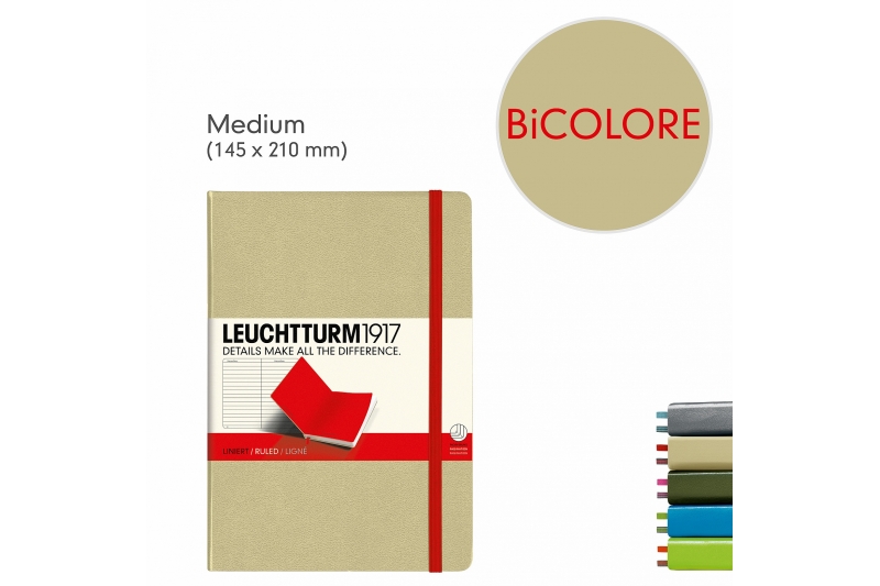 LEUCHTTURM - Carnet  249 pages lignées - bicolore sable & rouge