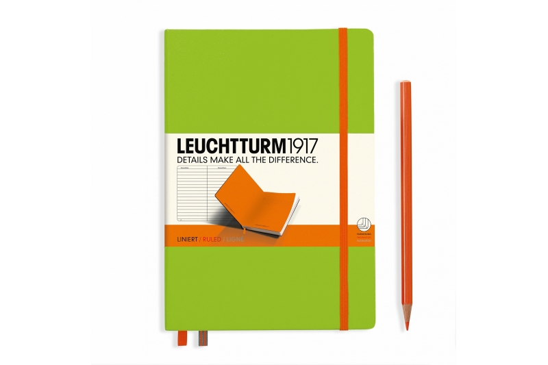 LEUCHTTURM - Carnet  249 pages lignées - bicolore citron vert & orange