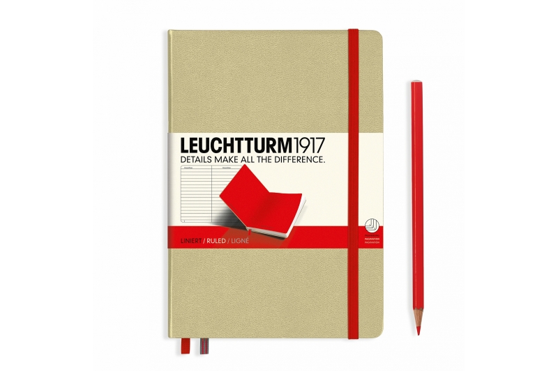 LEUCHTTURM - Carnet  249 pages lignées - bicolore sable & rouge