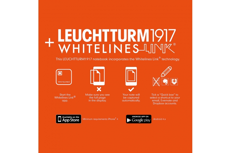 LEUCHTTURM - Carnet  249 pages whitelines-links pointillées  - noir