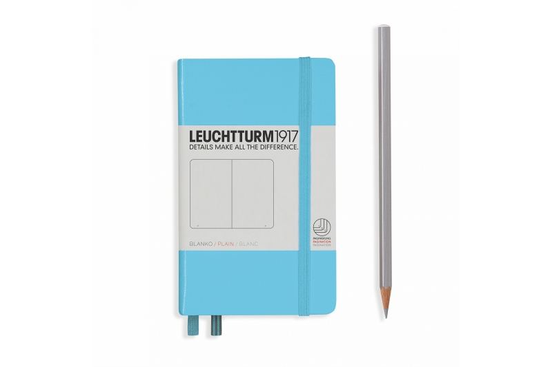 Carnet rigide - 90 x 150 - 185 pages blanches - ice blue