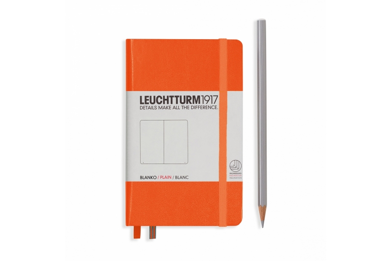 Carnet rigide - 90 x 150 - 185 pages blanches - orange
