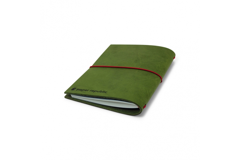 PAPER REPUBLIC - Carnet  kit grand voyageur format passeport - vert olive.