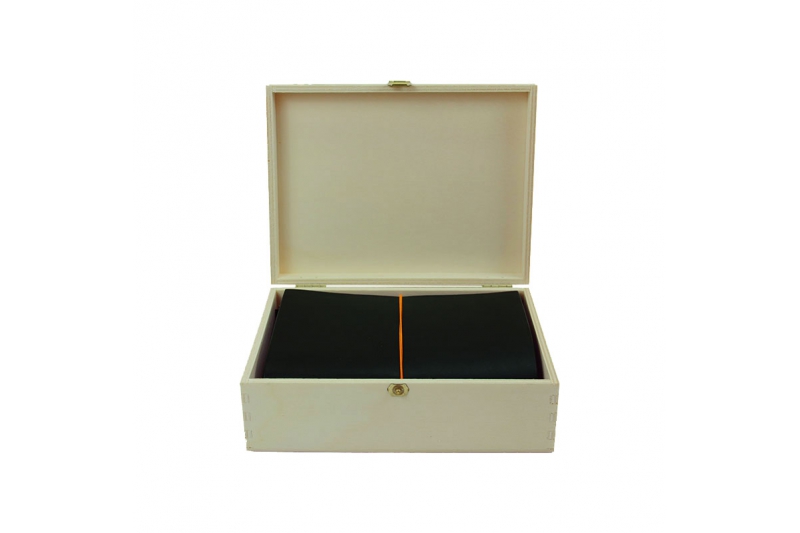 Box carnet cuir - 10 x 15 - kit grand voyageur format passeport - noir.