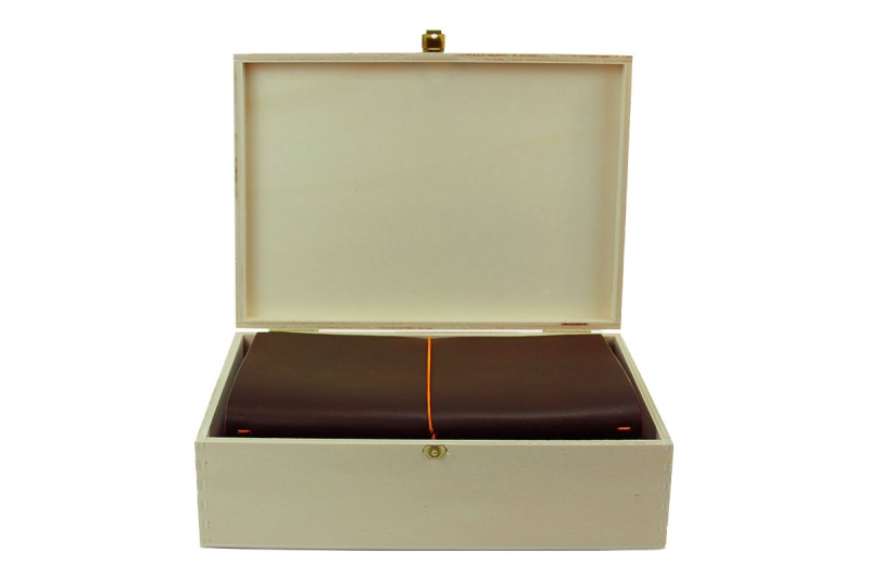 Box carnet cuir - 15 x 21 - kit grand voyageur format XL - chataigne.